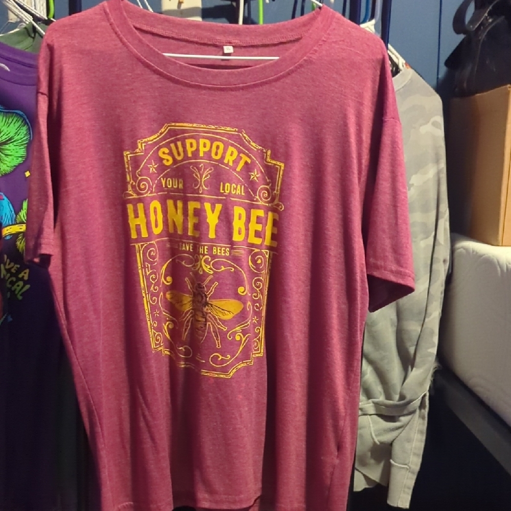 Support Your Local Honey Bee Women's Short Sleeve Tee - Purple
